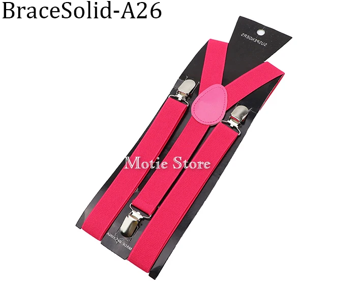 Solid Color Unisex Suspenders Clip-on Buckle Men Straps Adjustable Elastic Y-Back Braces For Wedding Suit Skirt Accessories Gift