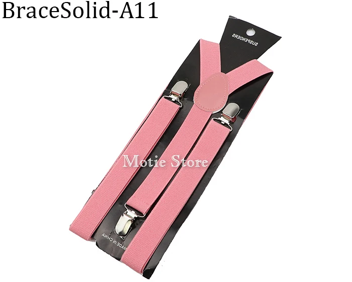 Solid Color Unisex Suspenders Clip-on Buckle Men Straps Adjustable Elastic Y-Back Braces For Wedding Suit Skirt Accessories Gift