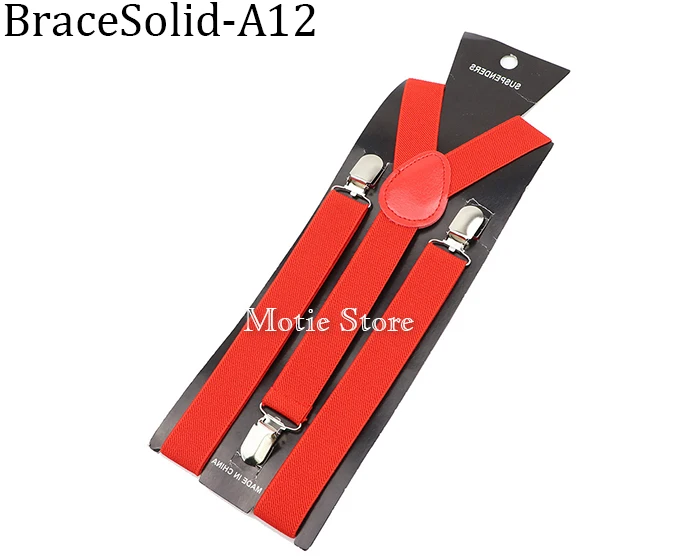 Solid Color Unisex Suspenders Clip-on Buckle Men Straps Adjustable Elastic Y-Back Braces For Wedding Suit Skirt Accessories Gift