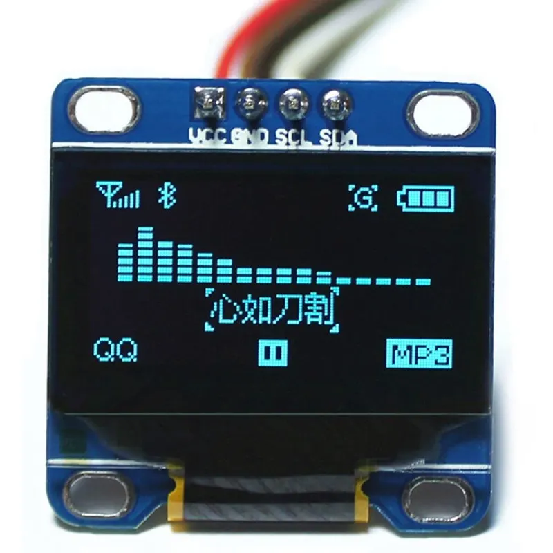 0.96 Inch OLED Display Module SSD1306 I2C IIC SPI Serial 128X64 LCD 4 Pin YellowBlue WhiteBlue for Arduino(Pin Headers Soldered)