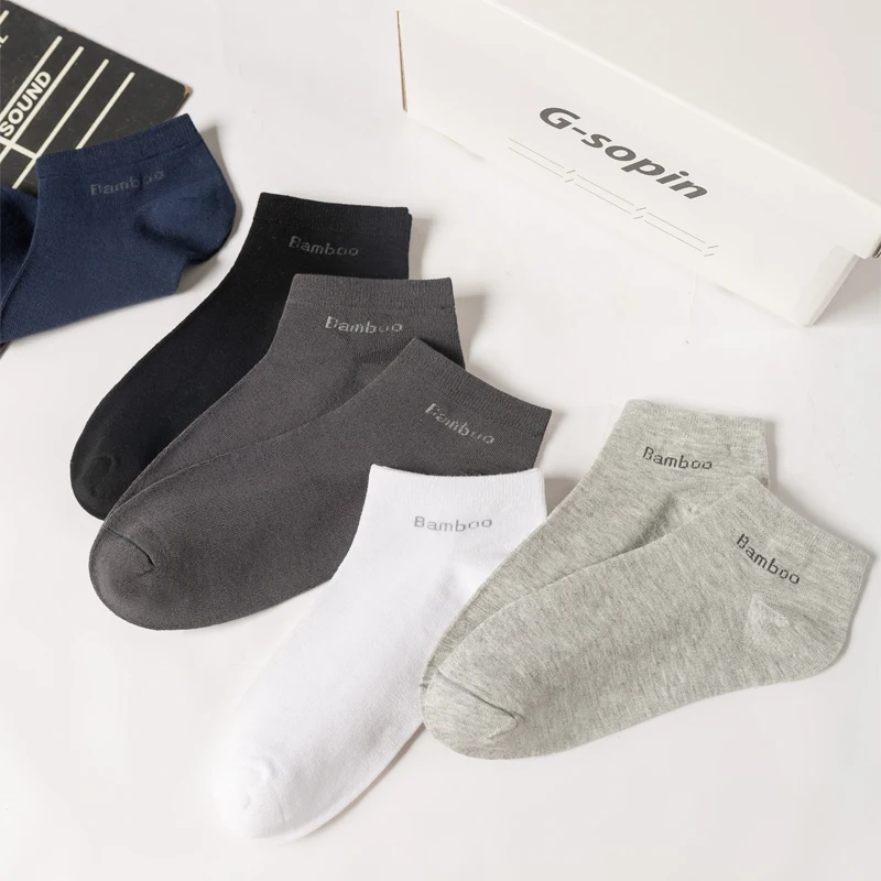 High Quality 10Pairs/Lot Men's Bamboo Fiber Socks Short Casual Breatheable Anti-Bacterial Man Ankle Socks New black busines
