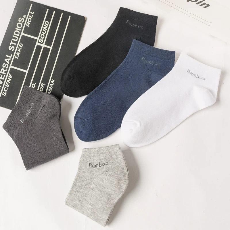 High Quality 10Pairs/Lot Men's Bamboo Fiber Socks Short Casual Breatheable Anti-Bacterial Man Ankle Socks New black busines