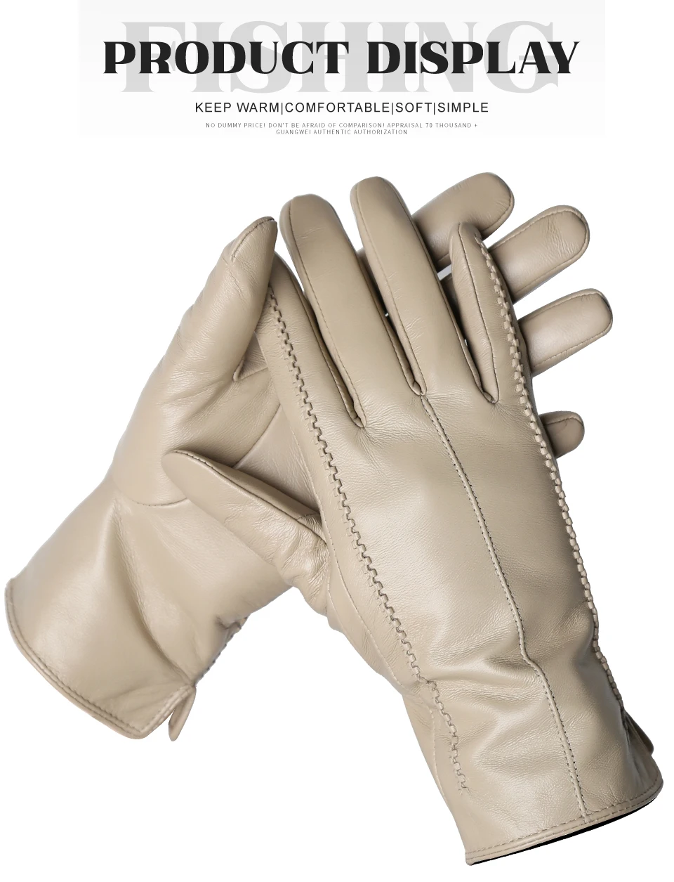 Women's Sheepskin Gloves Winter Warm Plus Velvet Short Thin Touch Screen Driving Color Women's Leather Gloves Good Quality -2226