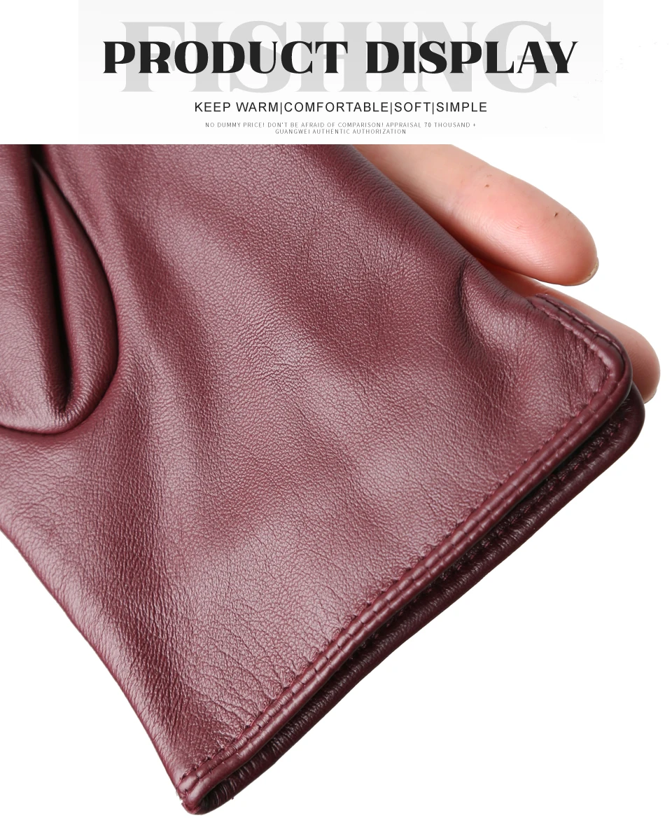 Women's Sheepskin Gloves Winter Warm Plus Velvet Short Thin Touch Screen Driving Color Women's Leather Gloves Good Quality -2226