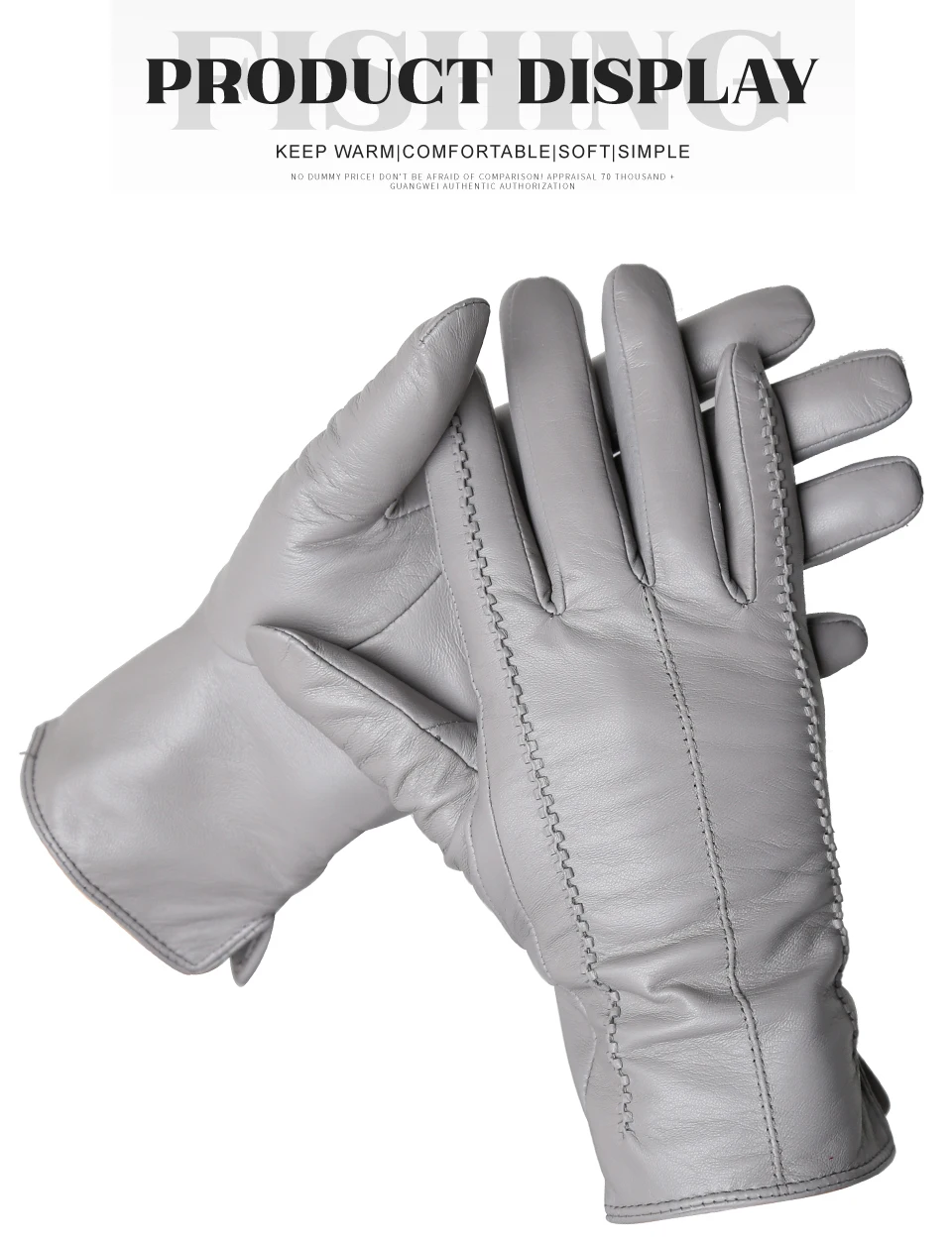 Women's Sheepskin Gloves Winter Warm Plus Velvet Short Thin Touch Screen Driving Color Women's Leather Gloves Good Quality -2226