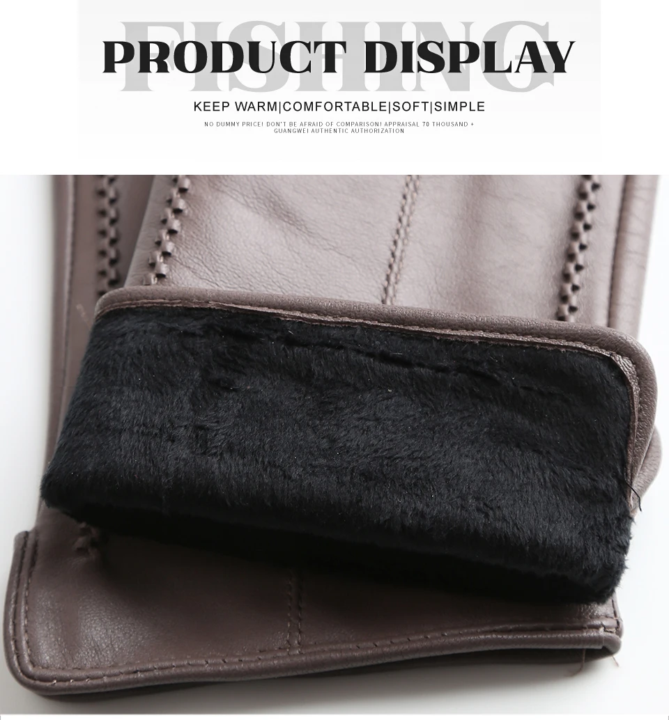 Women's Sheepskin Gloves Winter Warm Plus Velvet Short Thin Touch Screen Driving Color Women's Leather Gloves Good Quality -2226