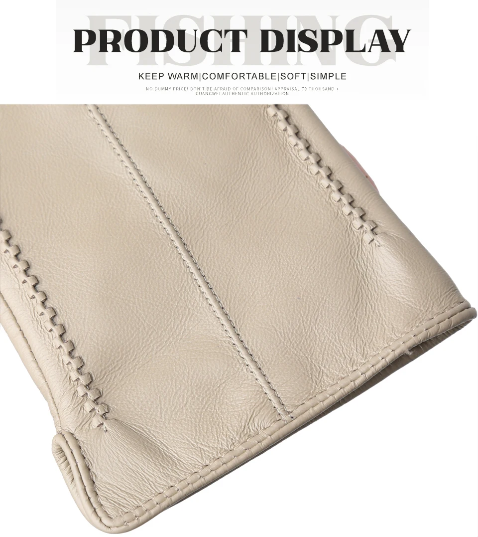Women's Sheepskin Gloves Winter Warm Plus Velvet Short Thin Touch Screen Driving Color Women's Leather Gloves Good Quality -2226