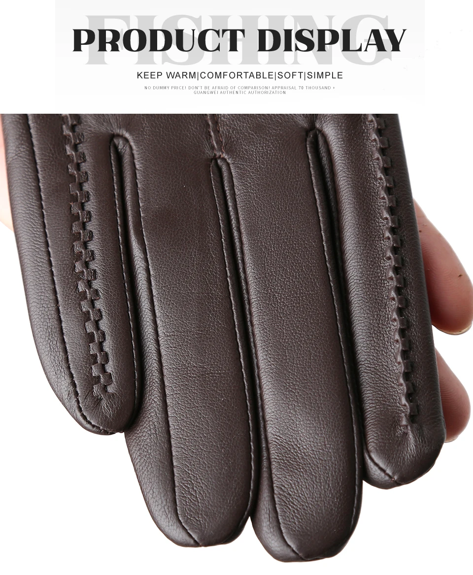 Women's Sheepskin Gloves Winter Warm Plus Velvet Short Thin Touch Screen Driving Color Women's Leather Gloves Good Quality -2226