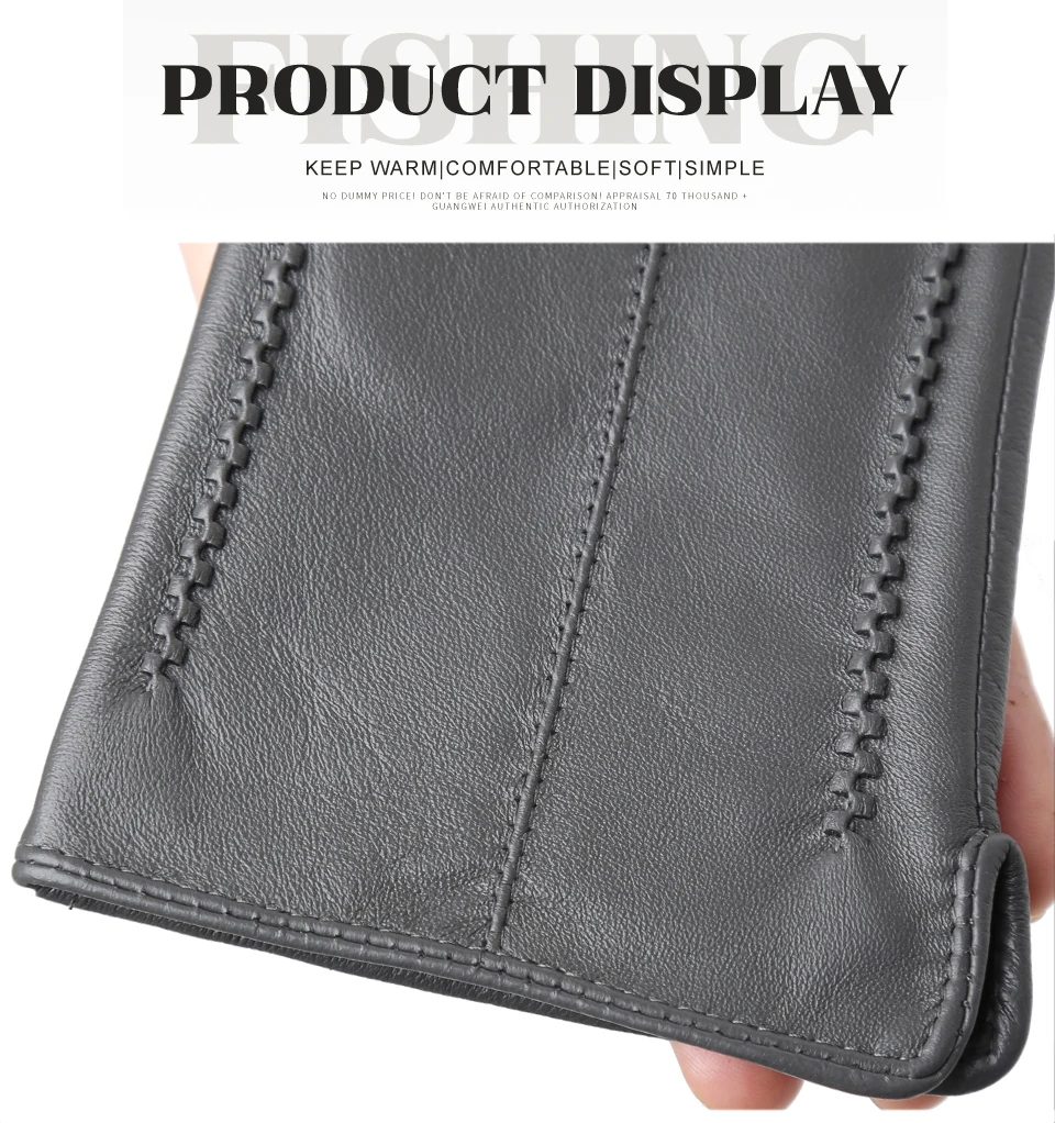 Women's Sheepskin Gloves Winter Warm Plus Velvet Short Thin Touch Screen Driving Color Women's Leather Gloves Good Quality -2226