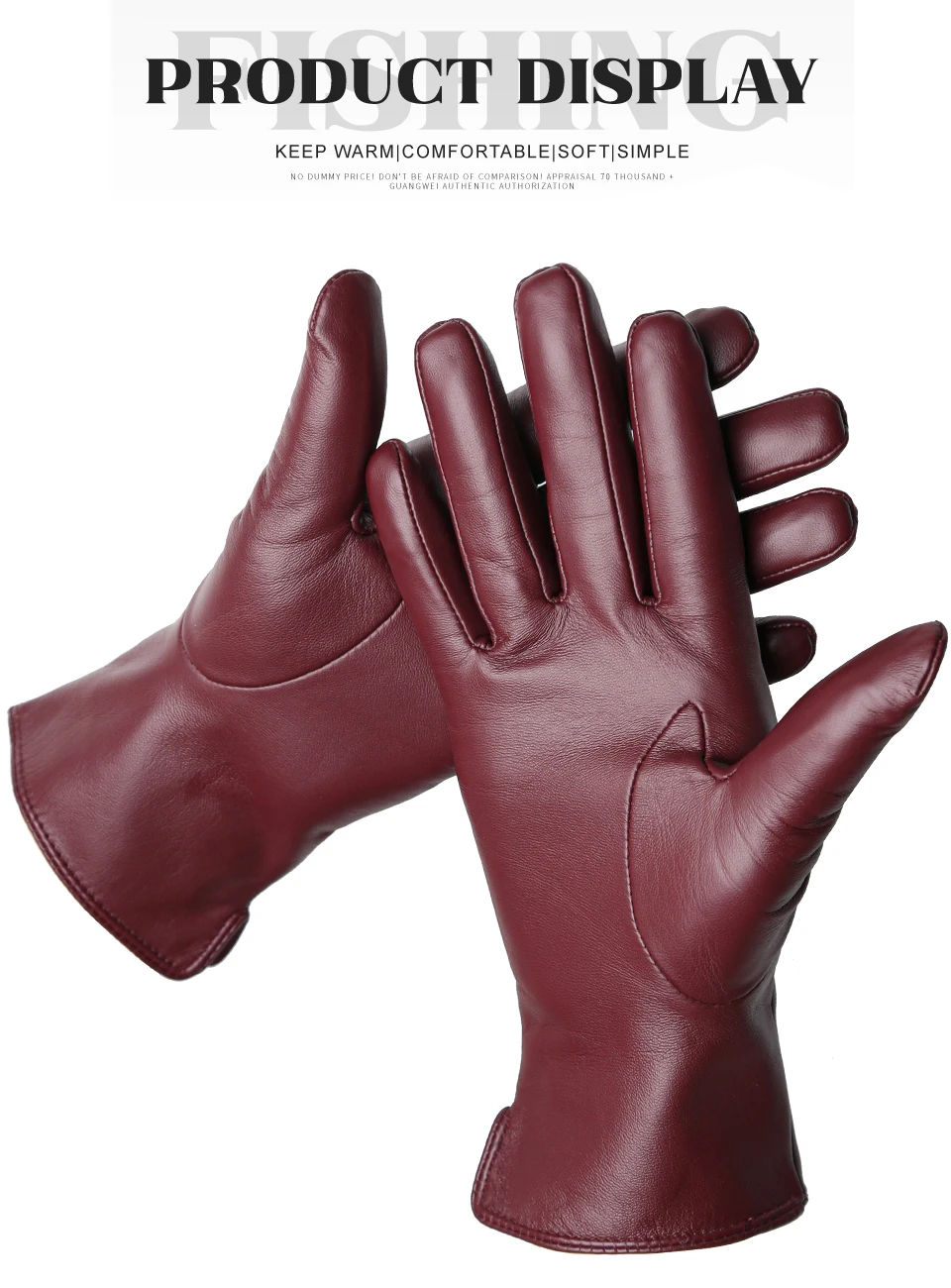 Women's Sheepskin Gloves Winter Warm Plus Velvet Short Thin Touch Screen Driving Color Women's Leather Gloves Good Quality -2226
