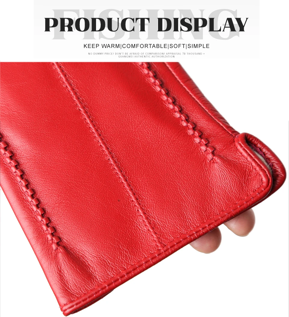 Women's Sheepskin Gloves Winter Warm Plus Velvet Short Thin Touch Screen Driving Color Women's Leather Gloves Good Quality -2226