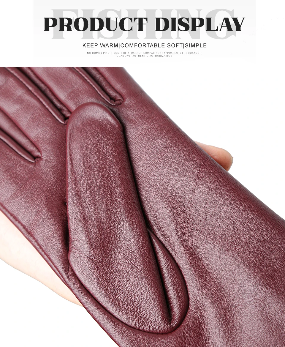 Women's Sheepskin Gloves Winter Warm Plus Velvet Short Thin Touch Screen Driving Color Women's Leather Gloves Good Quality -2226