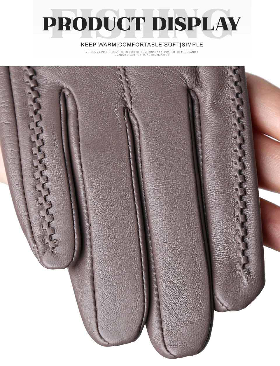 Women's Sheepskin Gloves Winter Warm Plus Velvet Short Thin Touch Screen Driving Color Women's Leather Gloves Good Quality -2226
