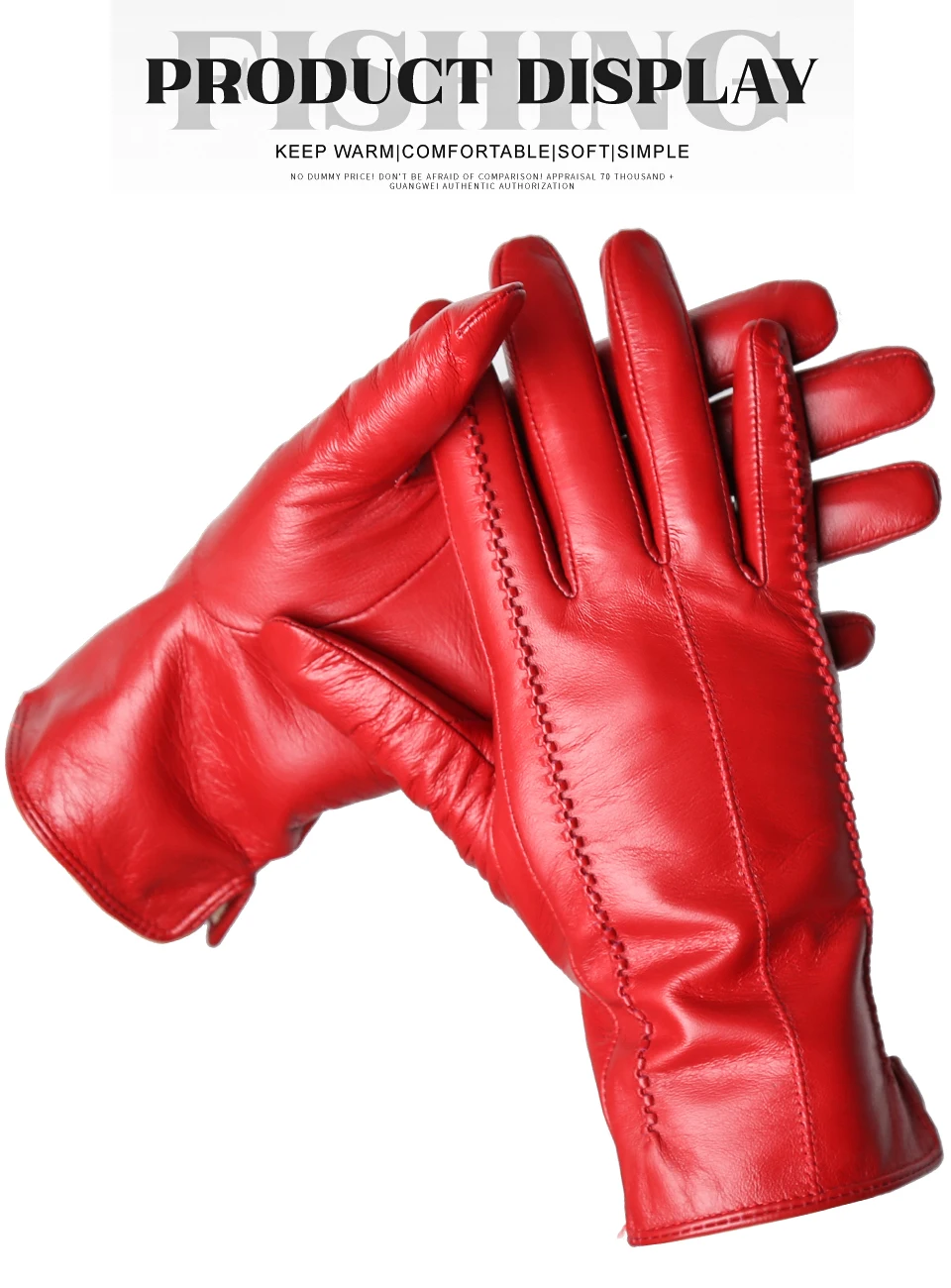 Women's Sheepskin Gloves Winter Warm Plus Velvet Short Thin Touch Screen Driving Color Women's Leather Gloves Good Quality -2226