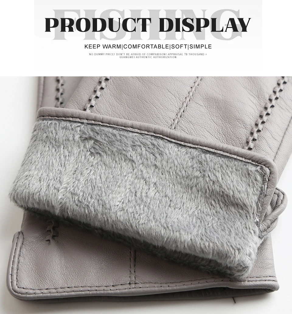 Women's Sheepskin Gloves Winter Warm Plus Velvet Short Thin Touch Screen Driving Color Women's Leather Gloves Good Quality -2226