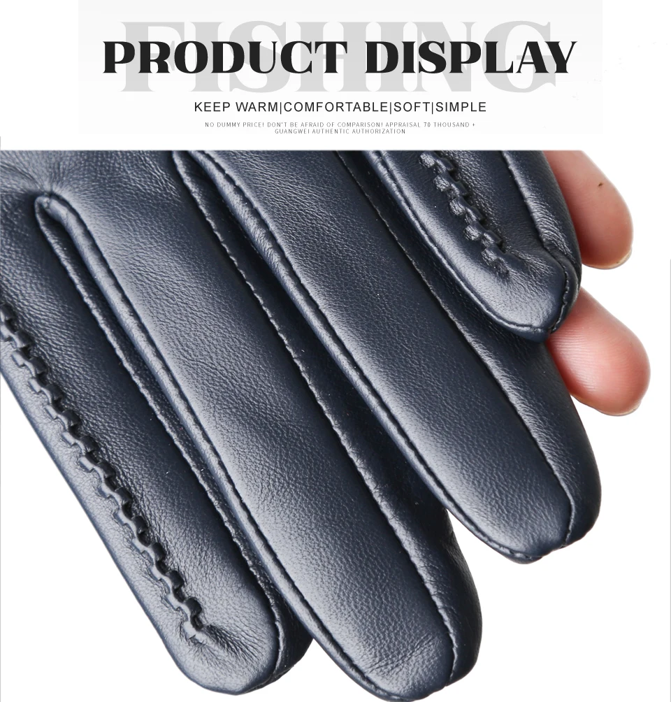 Women's Sheepskin Gloves Winter Warm Plus Velvet Short Thin Touch Screen Driving Color Women's Leather Gloves Good Quality -2226