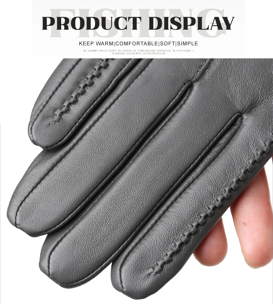 Women's Sheepskin Gloves Winter Warm Plus Velvet Short Thin Touch Screen Driving Color Women's Leather Gloves Good Quality -2226