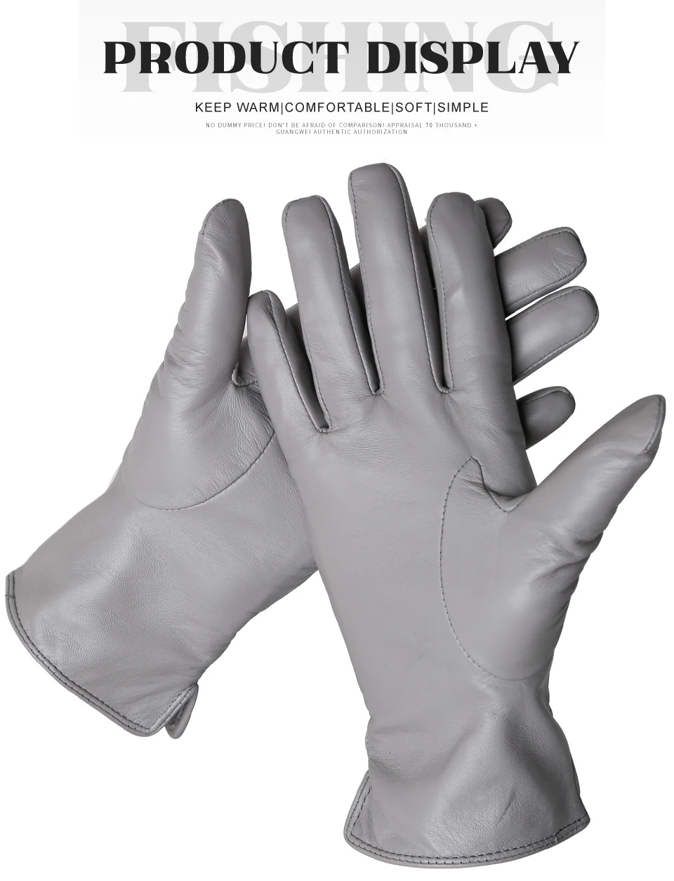 Women's Sheepskin Gloves Winter Warm Plus Velvet Short Thin Touch Screen Driving Color Women's Leather Gloves Good Quality -2226