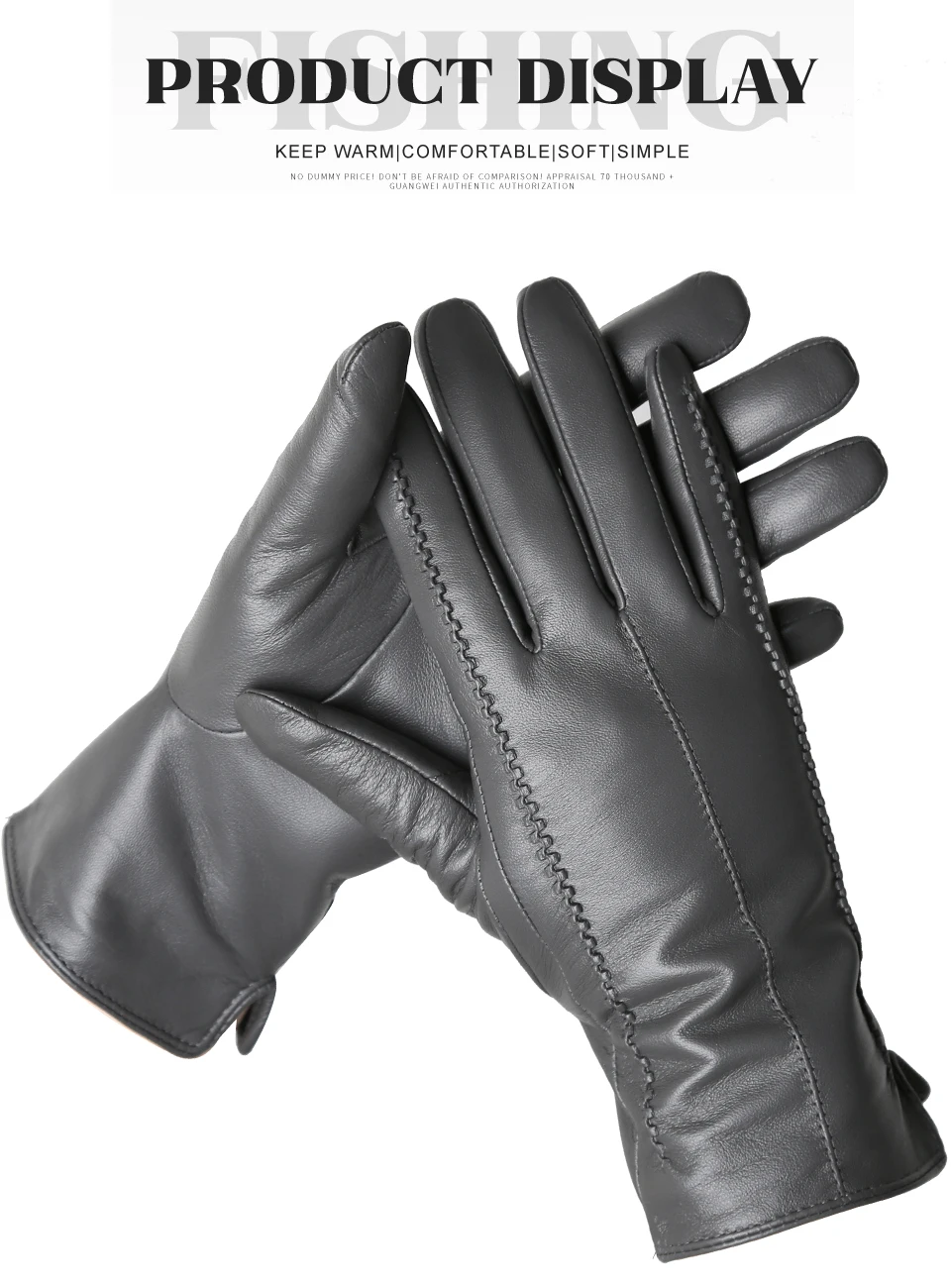 Women's Sheepskin Gloves Winter Warm Plus Velvet Short Thin Touch Screen Driving Color Women's Leather Gloves Good Quality -2226