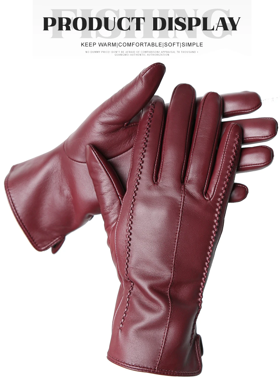 Women's Sheepskin Gloves Winter Warm Plus Velvet Short Thin Touch Screen Driving Color Women's Leather Gloves Good Quality -2226