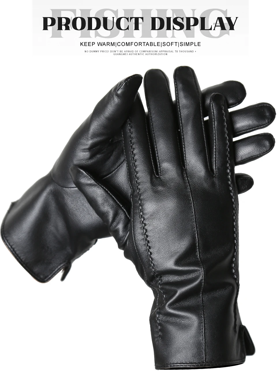 Women's Sheepskin Gloves Winter Warm Plus Velvet Short Thin Touch Screen Driving Color Women's Leather Gloves Good Quality -2226