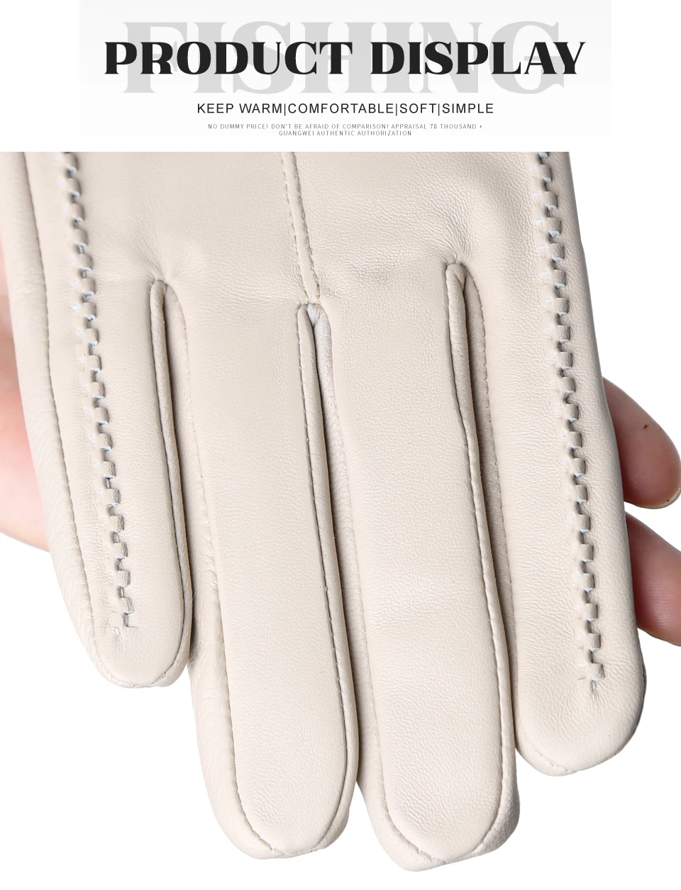 Women's Sheepskin Gloves Winter Warm Plus Velvet Short Thin Touch Screen Driving Color Women's Leather Gloves Good Quality -2226