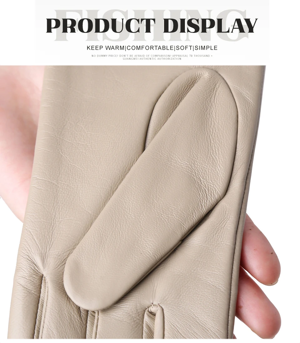 Women's Sheepskin Gloves Winter Warm Plus Velvet Short Thin Touch Screen Driving Color Women's Leather Gloves Good Quality -2226
