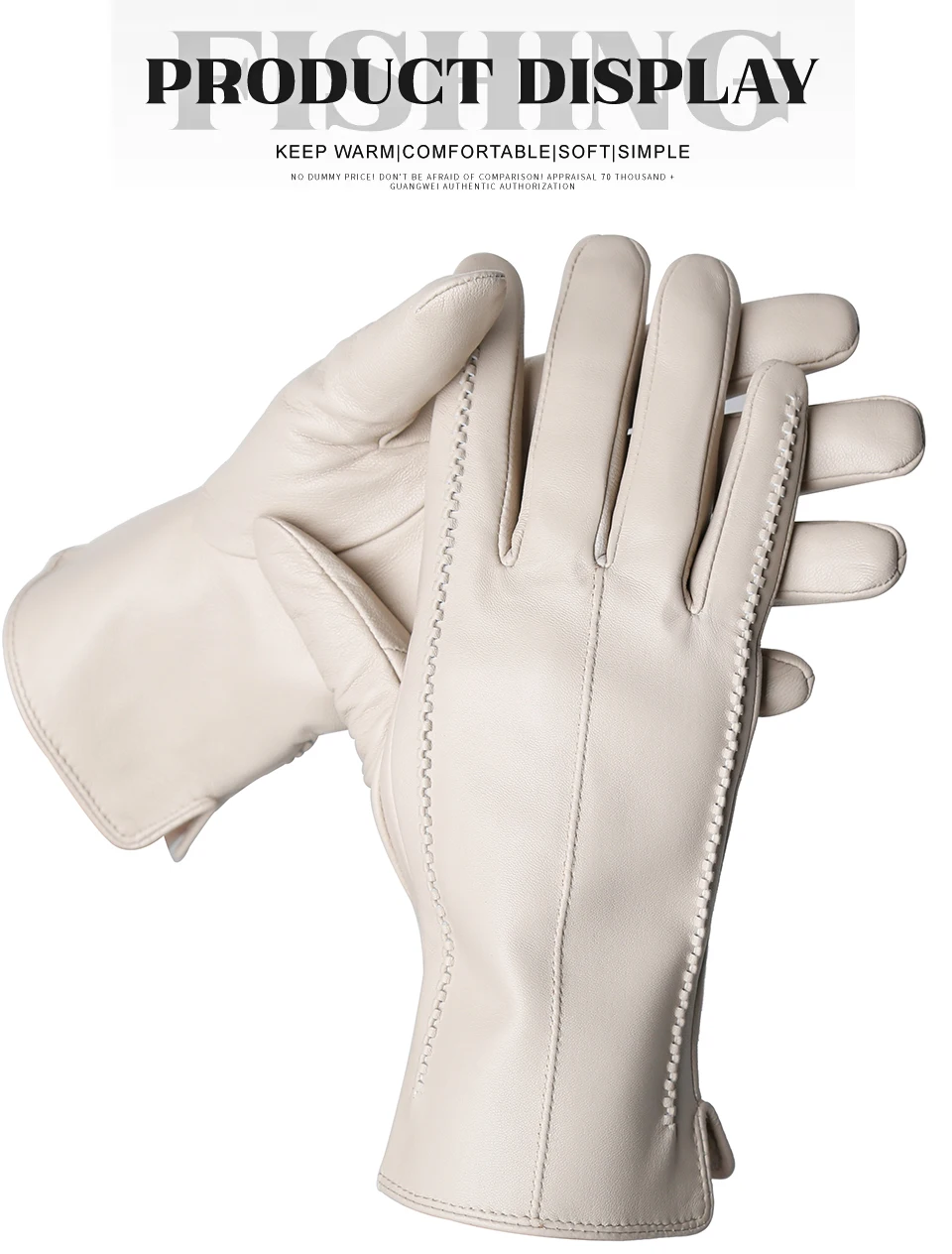 Women's Sheepskin Gloves Winter Warm Plus Velvet Short Thin Touch Screen Driving Color Women's Leather Gloves Good Quality -2226