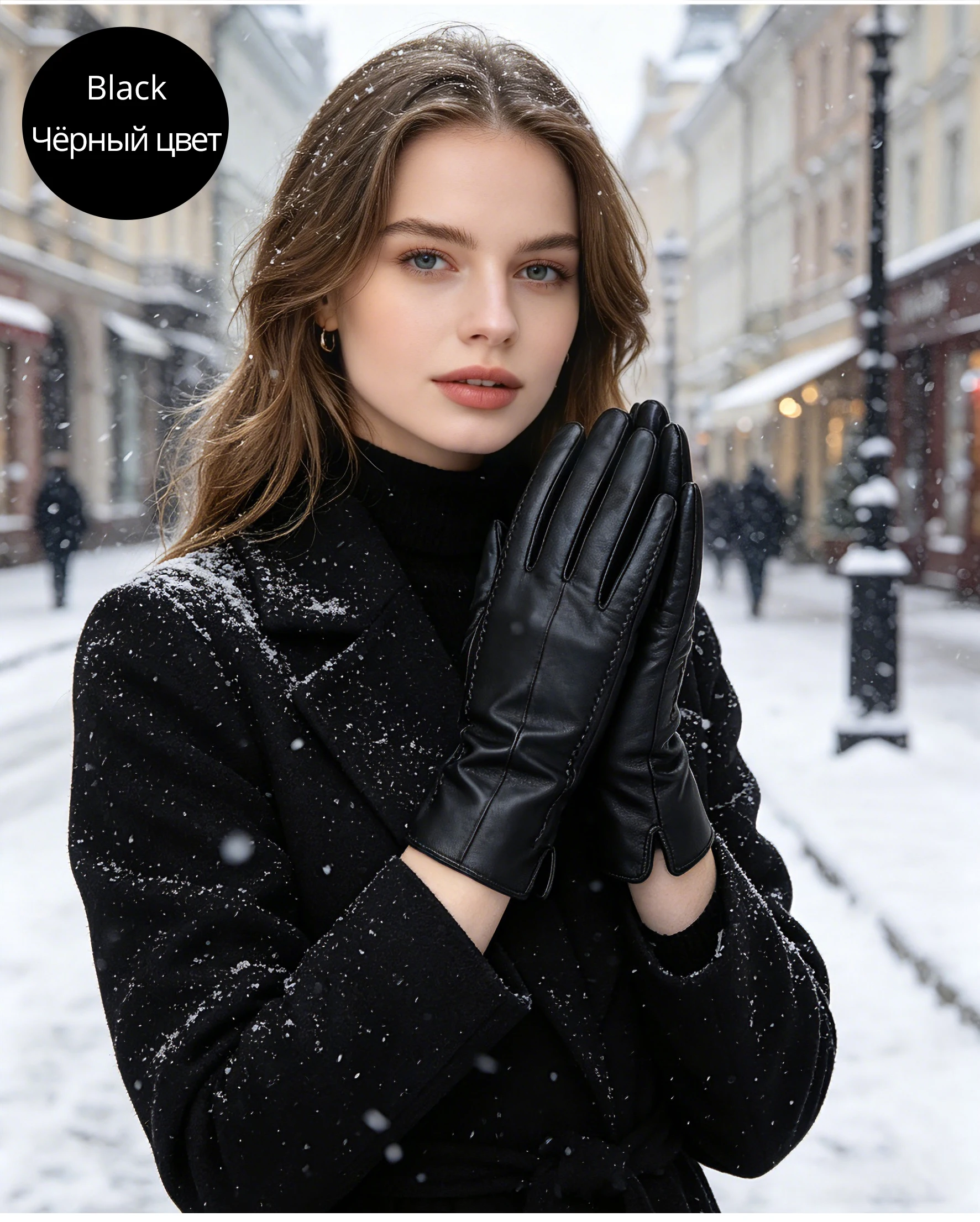 Women's Sheepskin Gloves Winter Warm Plus Velvet Short Thin Touch Screen Driving Color Women's Leather Gloves Good Quality -2226