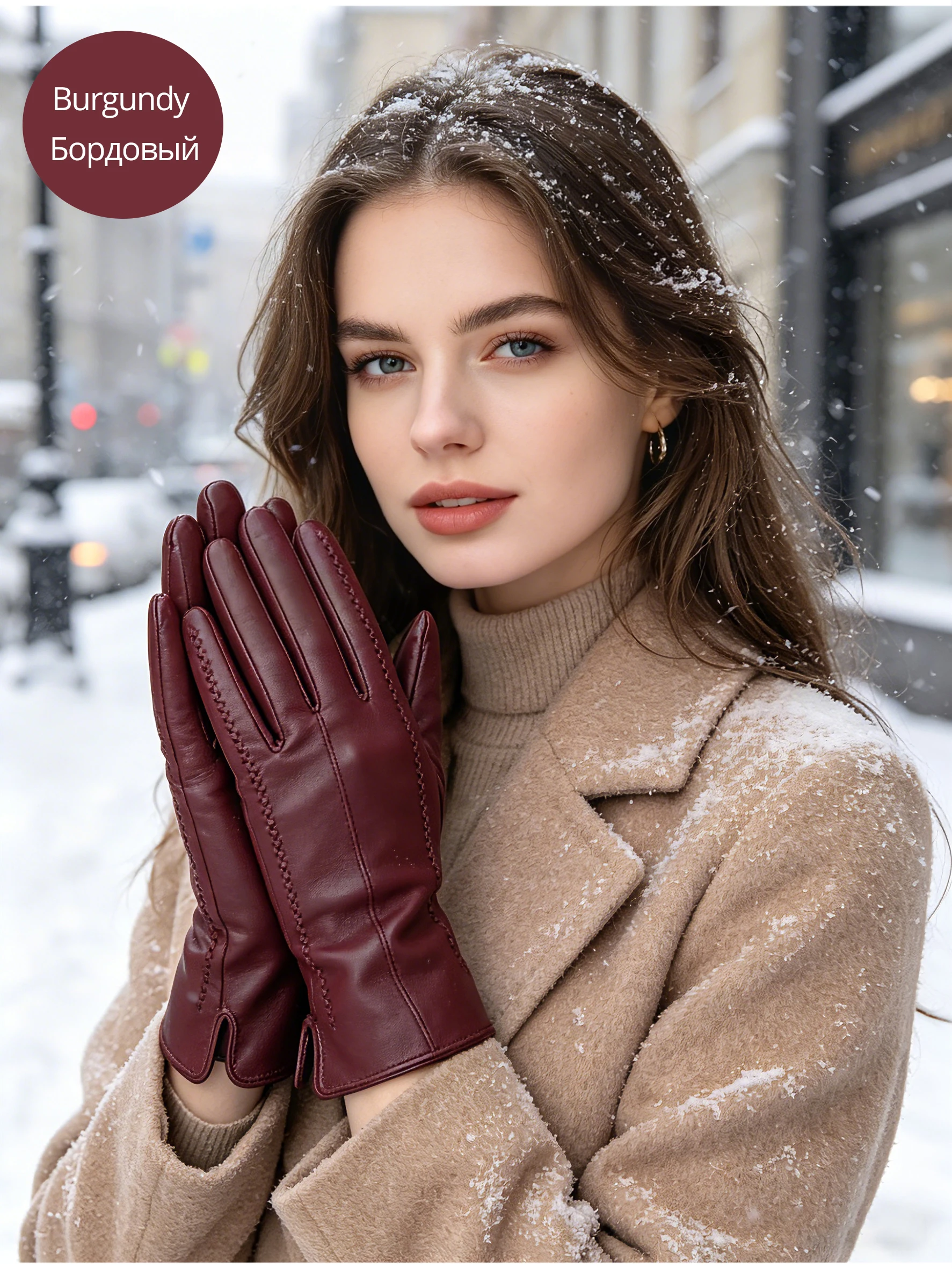 Women's Sheepskin Gloves Winter Warm Plus Velvet Short Thin Touch Screen Driving Color Women's Leather Gloves Good Quality -2226