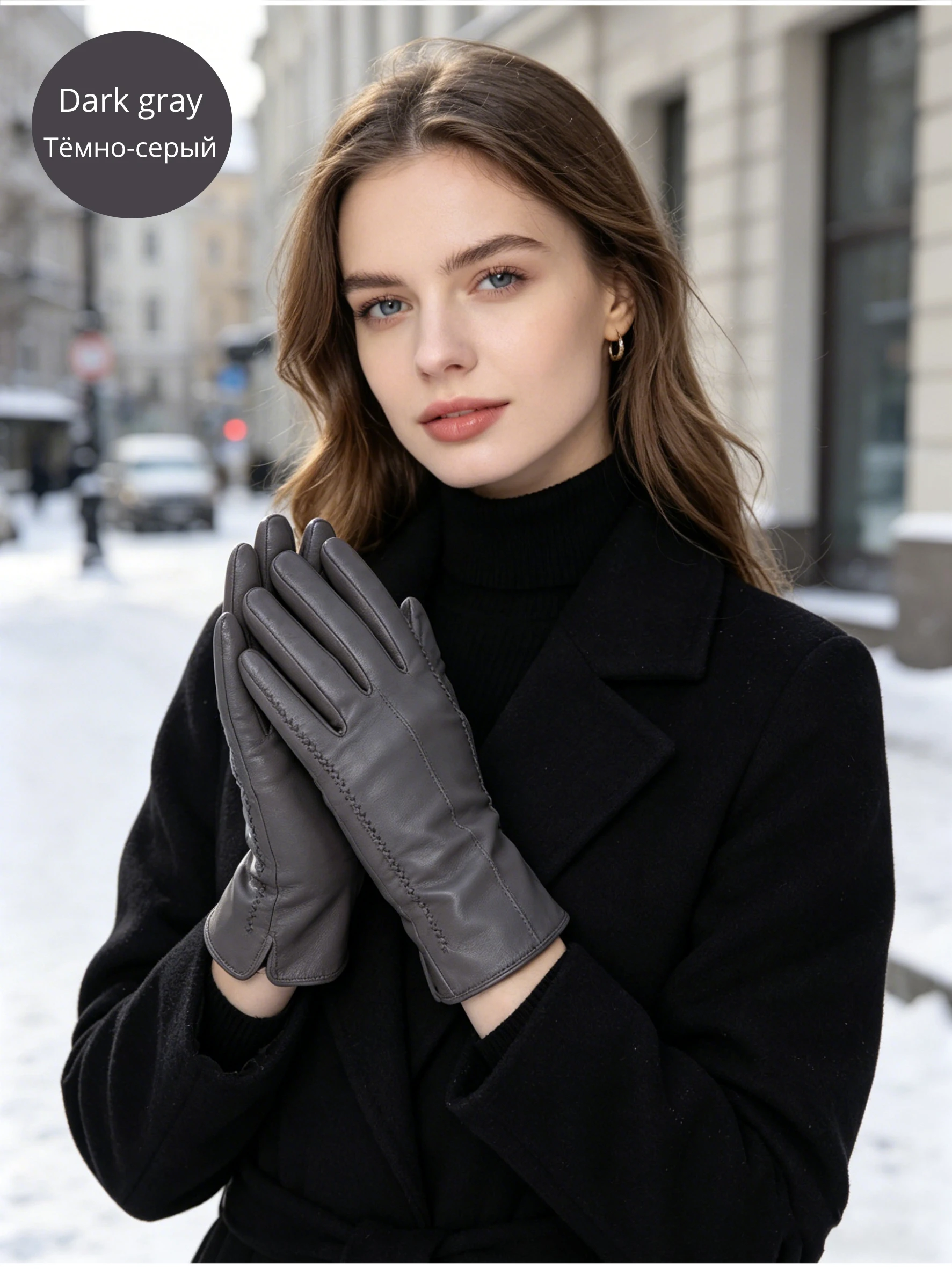 Women's Sheepskin Gloves Winter Warm Plus Velvet Short Thin Touch Screen Driving Color Women's Leather Gloves Good Quality -2226