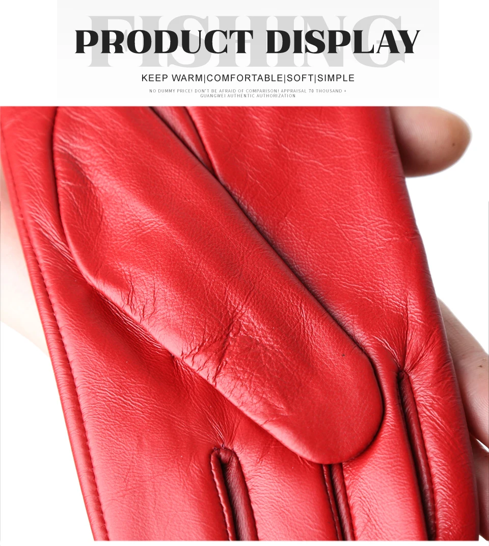 Women's Sheepskin Gloves Winter Warm Plus Velvet Short Thin Touch Screen Driving Color Women's Leather Gloves Good Quality -2226
