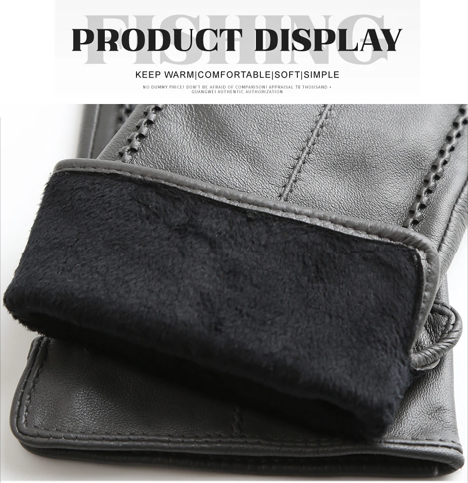 Women's Sheepskin Gloves Winter Warm Plus Velvet Short Thin Touch Screen Driving Color Women's Leather Gloves Good Quality -2226
