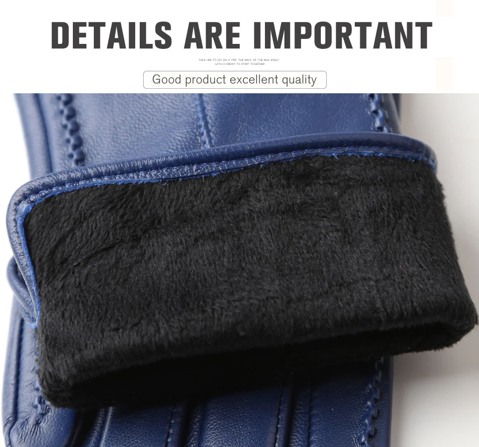 Women's Sheepskin Gloves Winter Warm Plus Velvet Short Thin Touch Screen Driving Color Women's Leather Gloves Good Quality -2226