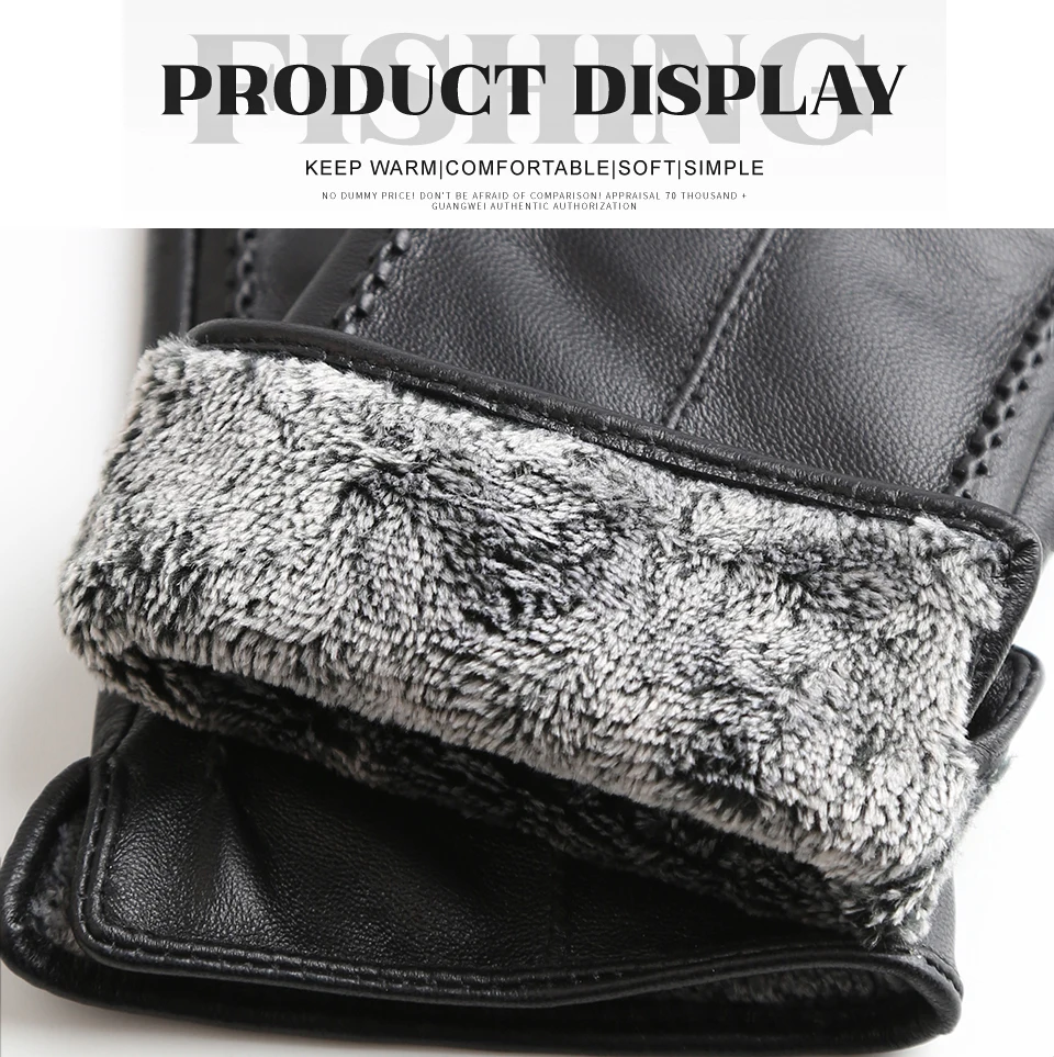 Women's Sheepskin Gloves Winter Warm Plus Velvet Short Thin Touch Screen Driving Color Women's Leather Gloves Good Quality -2226