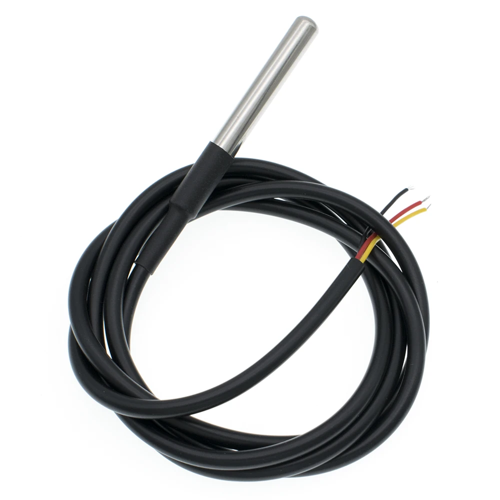 TZT 1/5PCS Stainless Steel Waterproof DS18b20 DS1820 1/2/3 Thread Temperature Probe Temperature Sensor 18B20 Cable For Arduino