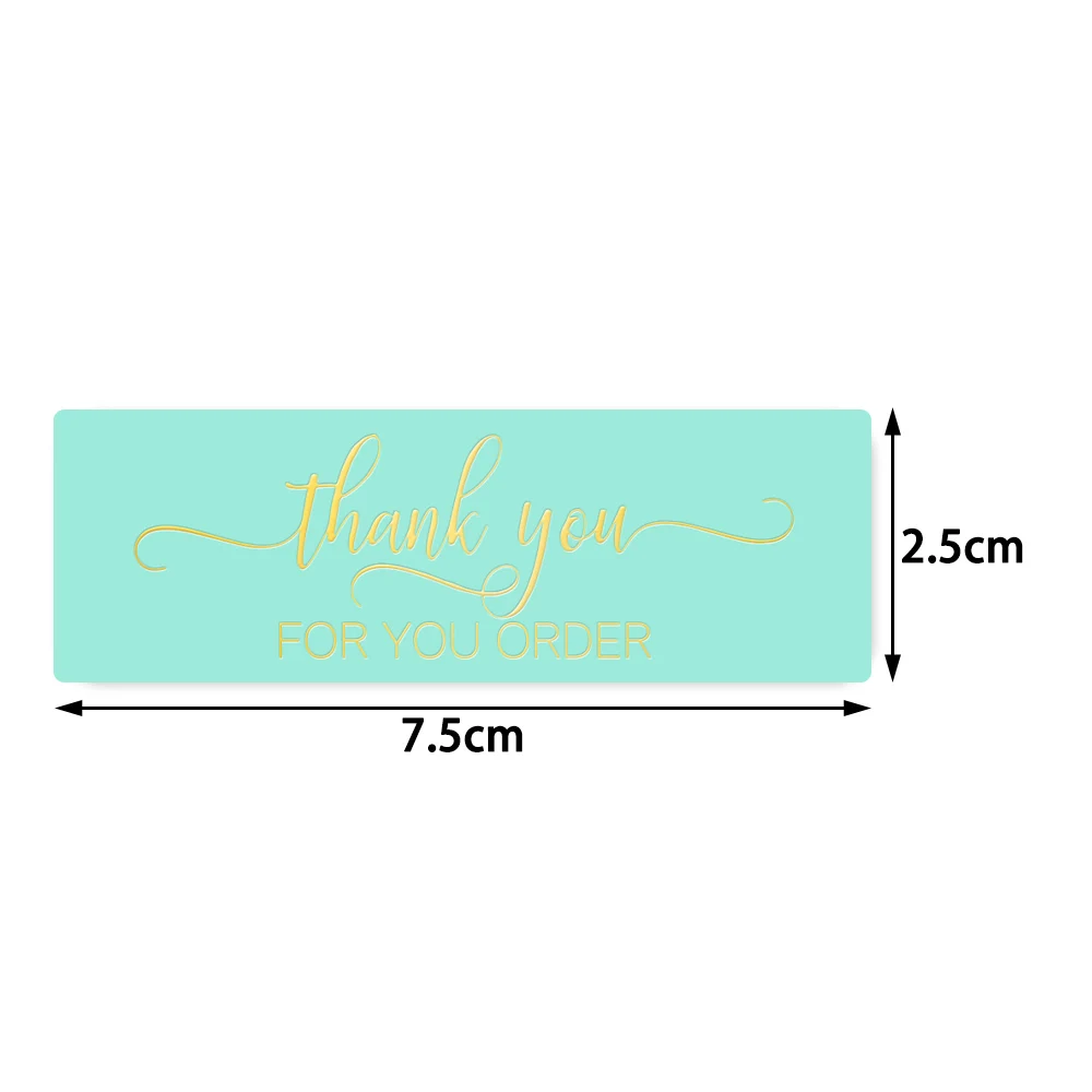 120Pcs Rectangle Thank You For Your Order Sticker for Packaging Stationery Stickers Roll Black Pink Transparent Thank You Labels