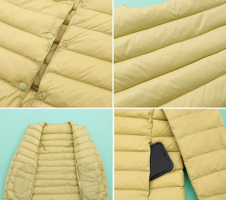Woman Ultra Light Duck Down Inner Liner Soft Matte Fabric Jacket Lightweight Coat Female