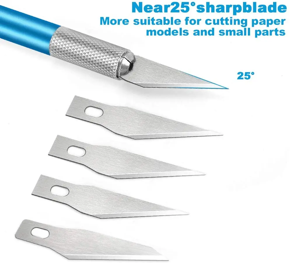 1Set Precision Carving Craft Knife Stainless Steel Hobby Knives for DIY Art Work Cutting Scrapbooking Stencil Models with5Blades