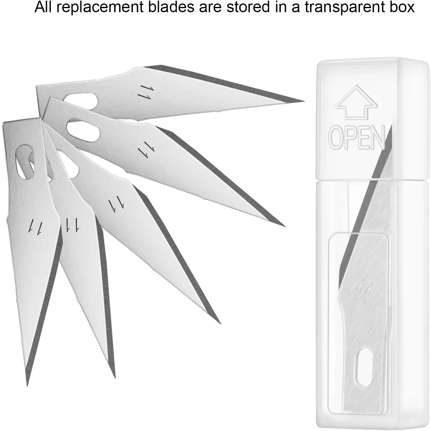 1Set Precision Carving Craft Knife Stainless Steel Hobby Knives for DIY Art Work Cutting Scrapbooking Stencil Models with5Blades