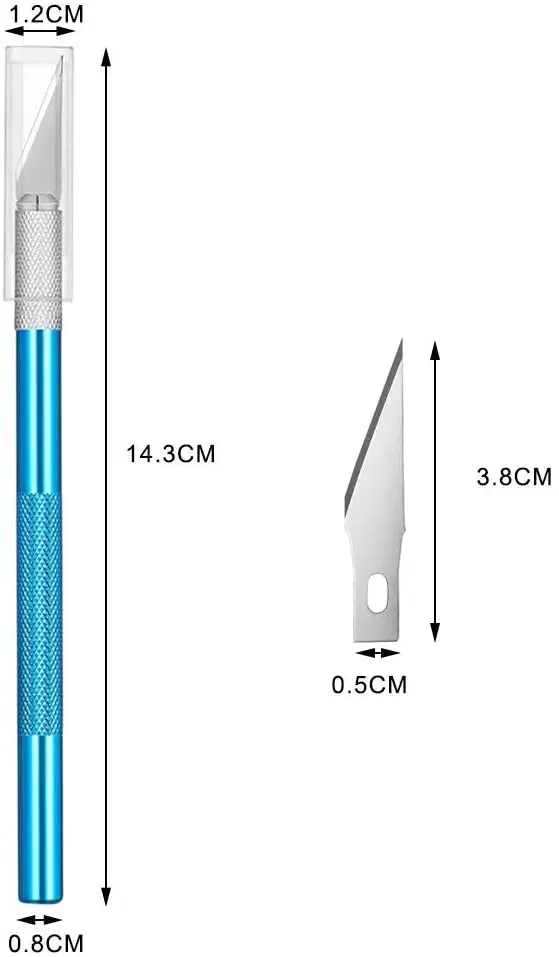 1Set Precision Carving Craft Knife Stainless Steel Hobby Knives for DIY Art Work Cutting Scrapbooking Stencil Models with5Blades