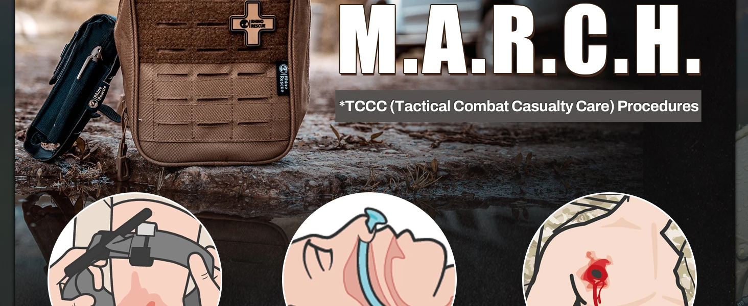 RHINO RESCUE-SE IFAK Trauma First Aid Kit,Tactical Medical Pouch for Car Home Travel Hiking and Camping,Emergency Survival Gear
