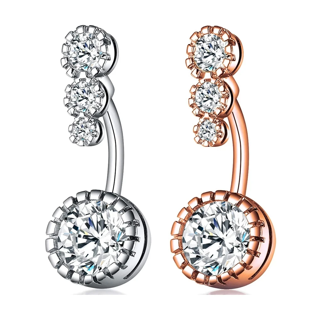 1PC Steel Belly Button Rings Crystal Piercing Navel Heart Style Navel Piercing Earring Belly Piercing Sexy Body Jewelry Ombligo