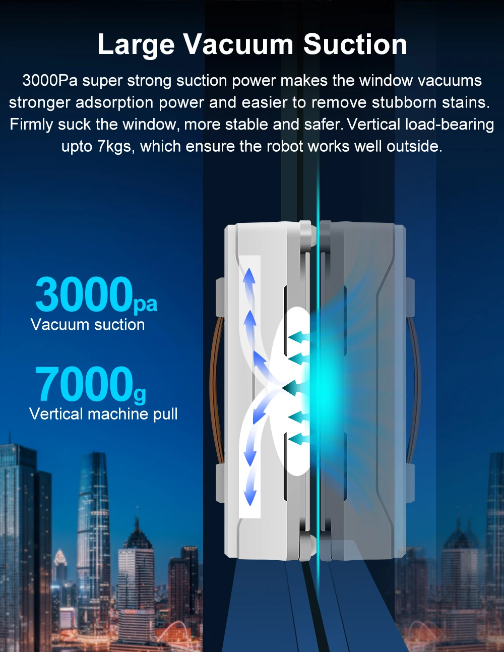 Window Cleaning Robot ABIR WD8, Dual Water Spray,Laser Sensor,High Vacuum Suction,Smart Home Glass Wall Wet Dry Cleaning Robot