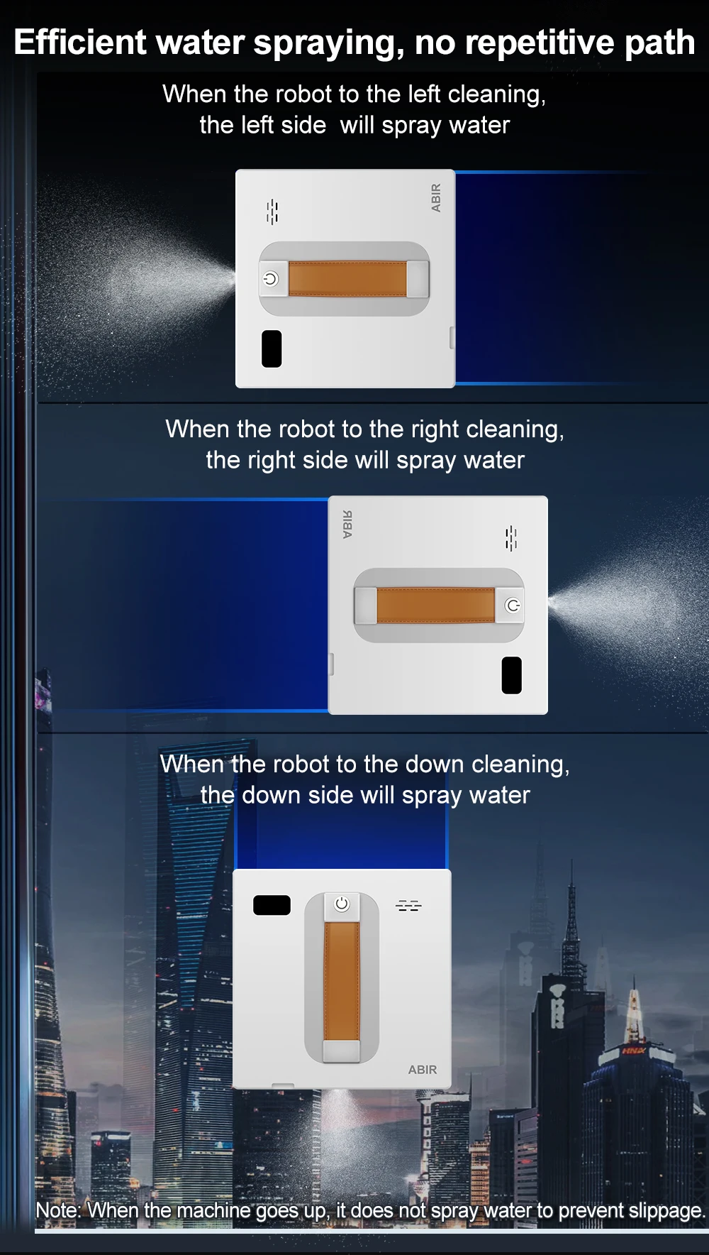 Window Cleaning Robot ABIR WD8, Dual Water Spray,Laser Sensor,High Vacuum Suction,Smart Home Glass Wall Wet Dry Cleaning Robot