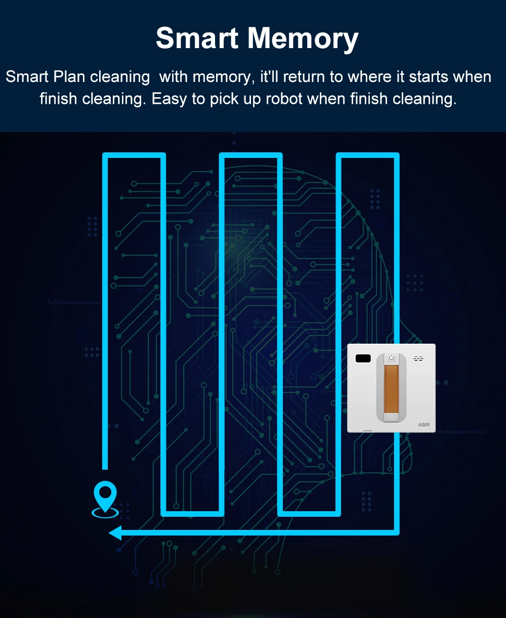 Window Cleaning Robot ABIR WD8, Dual Water Spray,Laser Sensor,High Vacuum Suction,Smart Home Glass Wall Wet Dry Cleaning Robot