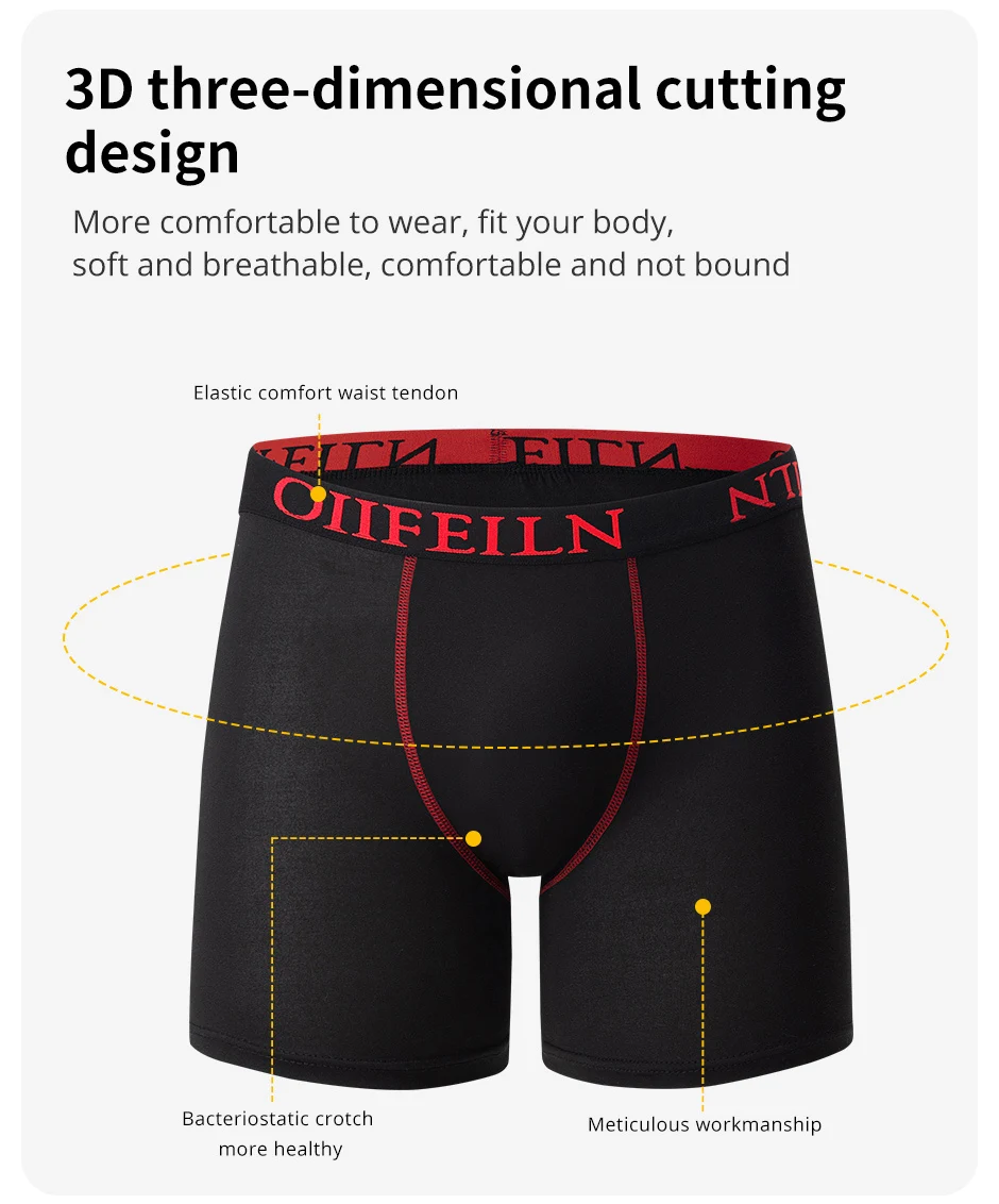 5/10 Pack Multi-size Teenagers To Adults Men's Boyshort Leisure Sports Joker Elastic Waist Long Men's Underwear Can Be Parent-ch