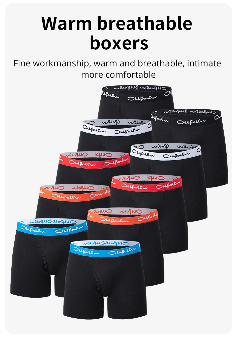 5/10 Pack Multi-size Teenagers To Adults Men's Boyshort Leisure Sports Joker Elastic Waist Long Men's Underwear Can Be Parent-ch