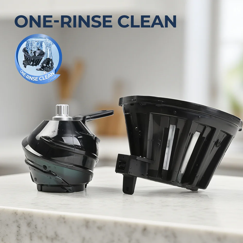 ROUNY Slow Juicer, Cold Press Extractor with Filter-Free, Easy Clean Electric Fruit Juicer Machine with Large Caliber, Black