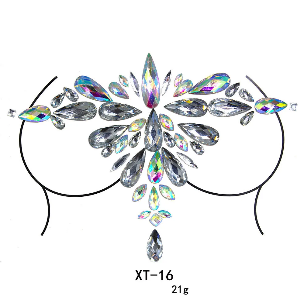Women's Temporary Tattoos Fake Tattoo Stickers Chest Jewels Crystal Diamond Acrylic Rhinestone DIY Face Stickers Face Decoration